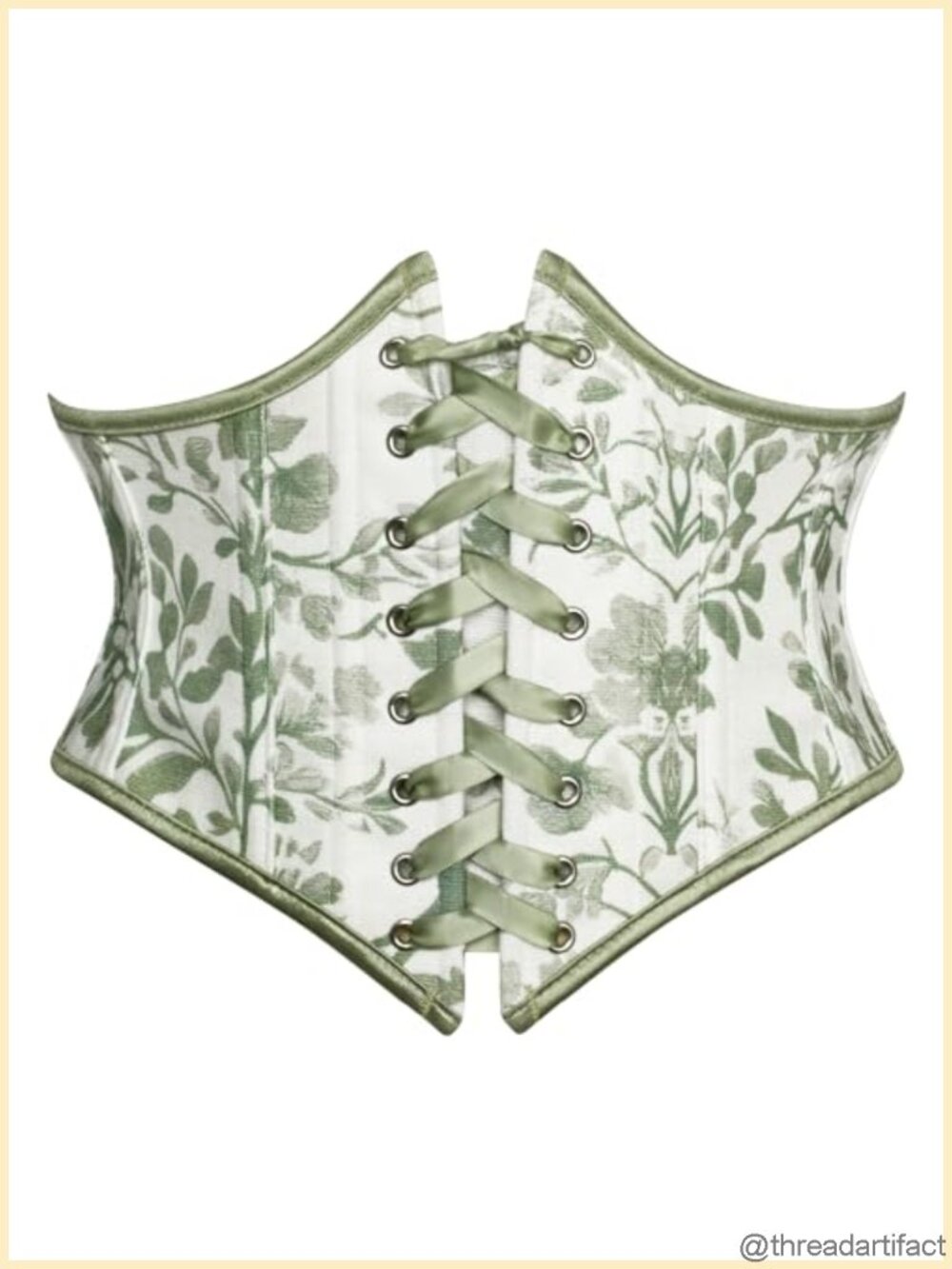 Floral Lace Up Underbust Corset Belt Women Gem